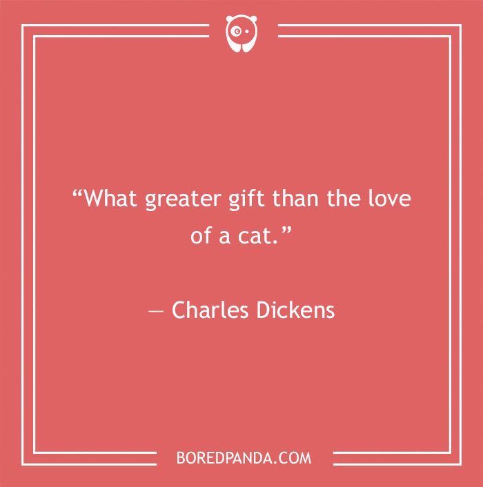 Charles Dickens quote on love of a cat