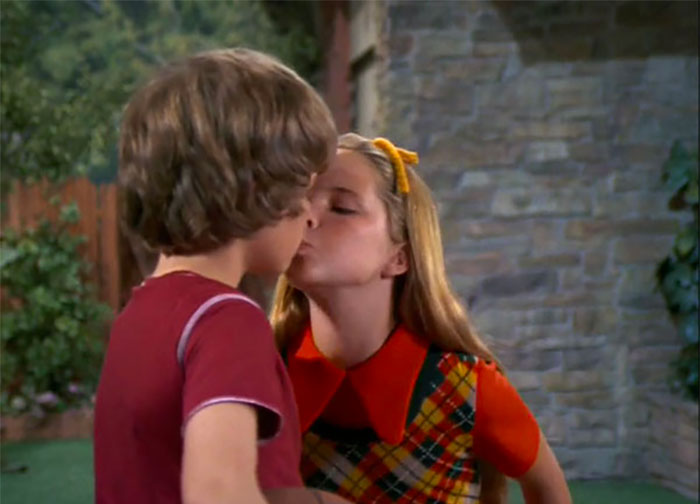 Bobby first kiss in The Brady Bunch 