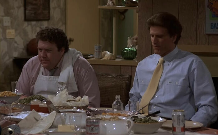 Norm and Sam at dinner in Cheers
