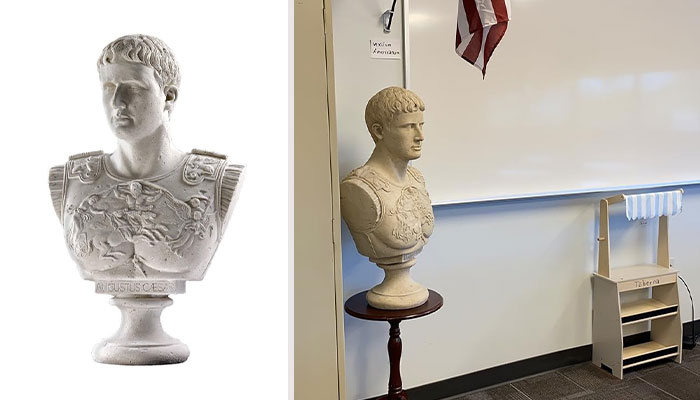 Immerse In The Ancient Roman Influence With The Caesar Augustus Of Prima Porta Bust Statue - Crafted From Sandstone, Its Evocative Detailing Brings A Touch Of Timeless Artistry, Commanding Attention And Admiration!