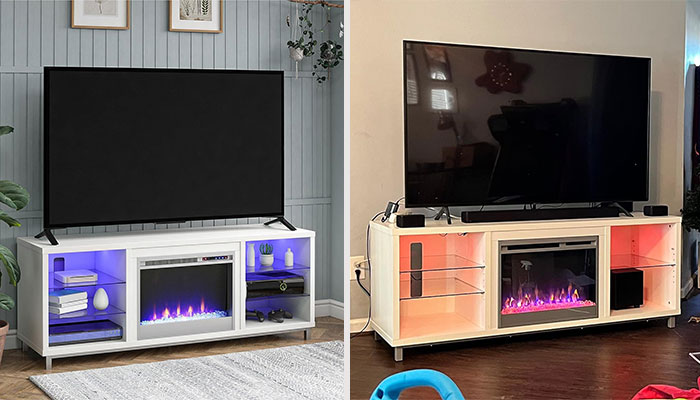 Ignite Coziness And Entertainment With The Home Fireplace TV Stand - Combine Warm Ambiance And Premium Viewing Experience, Changing Your Living Space Into A Haven Of Relaxation