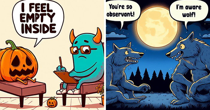 I Created 13 Cartoons Featuring Bad Halloween Jokes