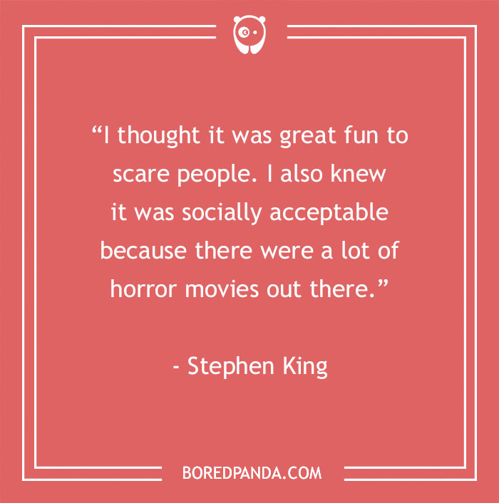 Stephen King quote about scare