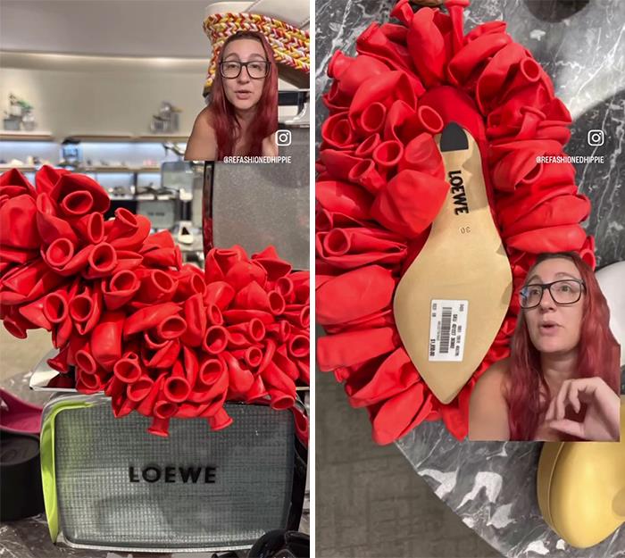 This Is $1850 For A Pump Covered In Red Balloons