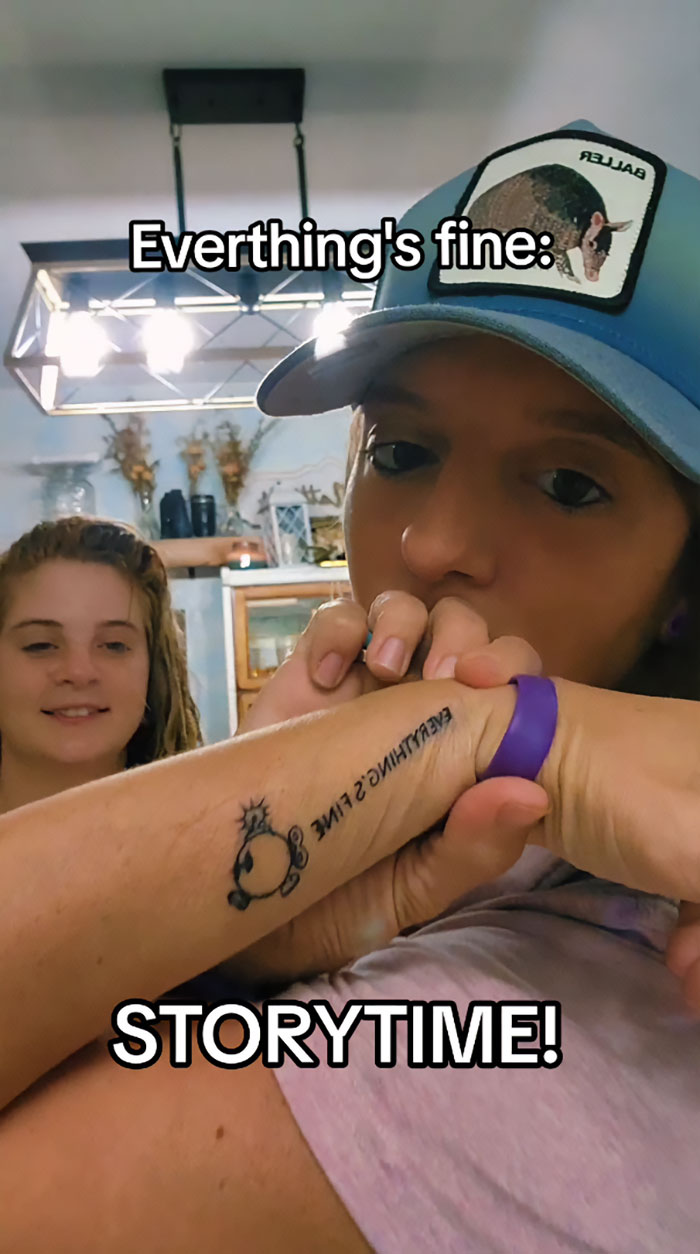 Tattoo blunder showcases a misspelled text on arm, prompting viral TikTok reaction. Tattoo blunder showcases a misspelled text on arm, prompting viral TikTok reaction.