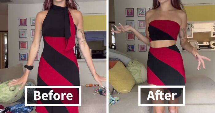 This Woman Goes Viral For Transforming Thrift Store Finds Into Amazing Outfits (31 Pics)