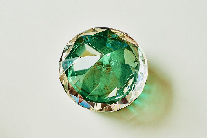 Green and blue glass ball emerald