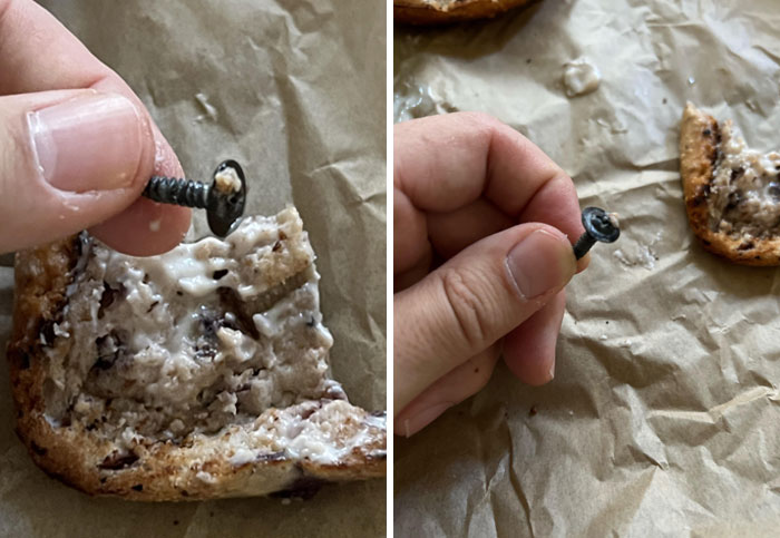 I Just Bit Down On A Screw In My Bagel From Noah’s Bagels