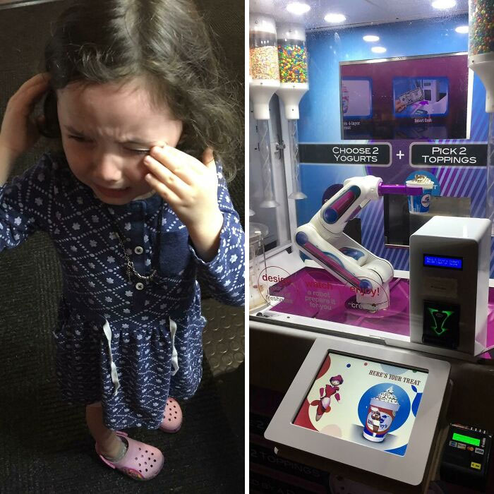 Frozen Yogurt Robot At Nasa Made The Cup To Her Exact Specifications, Showed It To Her, And Then Took It Back. Basically A Terminator