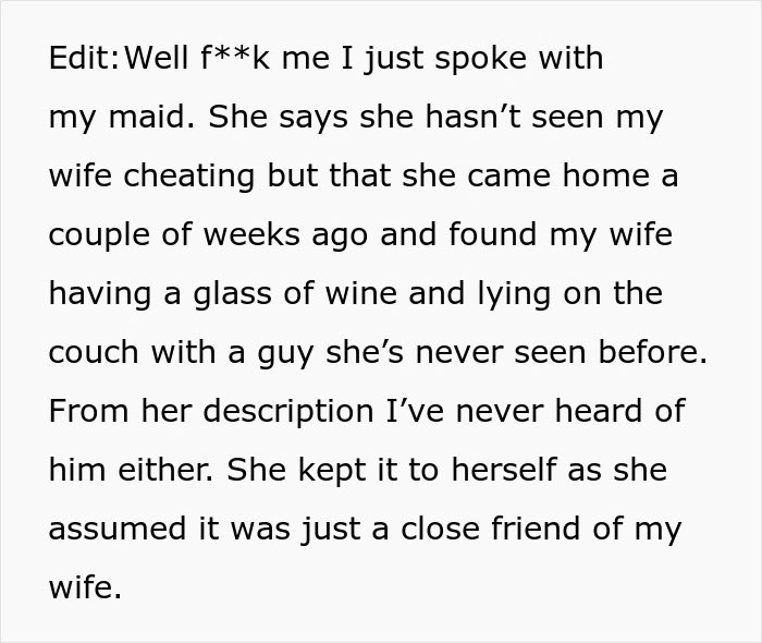 Man Can’t Understand Why Wife Wants To Fire Their Maid, Uncovers A Dark Secret Man Can’t Understand Why Wife Wants To Fire Their Maid, Uncovers A Dark Secret