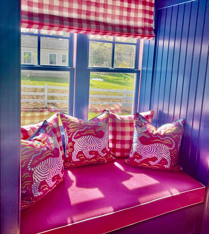 Colorful vibrant window seat 