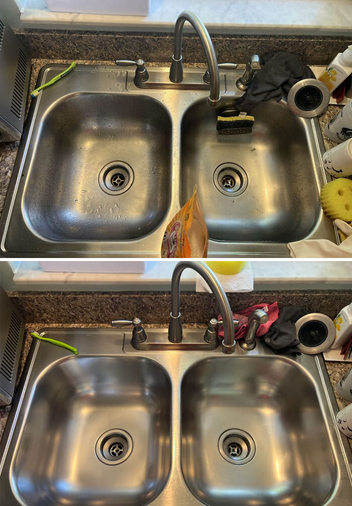 Much Needed Sink Scrub…it Got Pretty Bad (Drain And Piping)