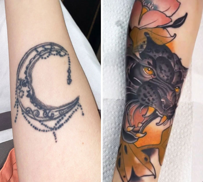 Blast-Over Tattoo Before And After