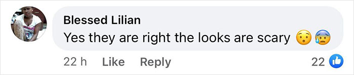 Comment criticizing modified and inked look with shocked emojis, expressing that the appearance is scary. Comment criticizing modified and inked look with shocked emojis, expressing that the appearance is scary.