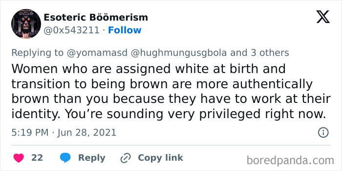 A Guy Who Desperately Needs Help Recently Got Surgery To “Transition” From White To Korean. I Commented That As A Brown Woman, It’s Unacceptable For Anyone Else To Just Become Brown Because Of Aesthetics. This Was An Unironic Reply I Got