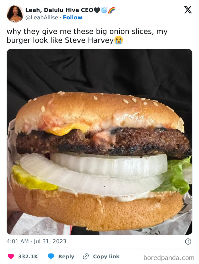 Burger Looking Like Steve Harvey