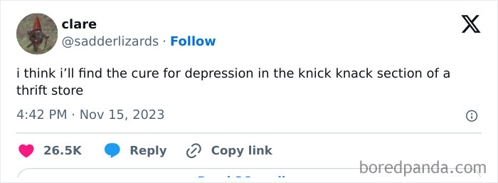 Tweet about depression