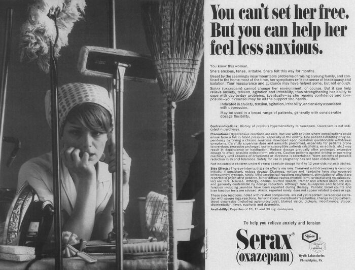 In The 1950s, Antidepressants Were Marketed Primarily Towards Housewives And Their Husbands To Ensure Household Tasks Weren't Neglected