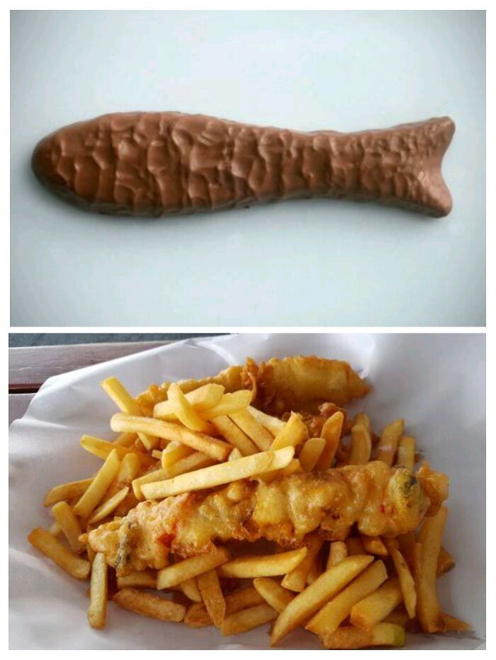 Fush 'N Chips With Chocolate Fish From Nz