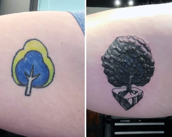 My First Tattoo, Which I Put Less Than 0 Thought Into. This Cover-Up Was A Blessing