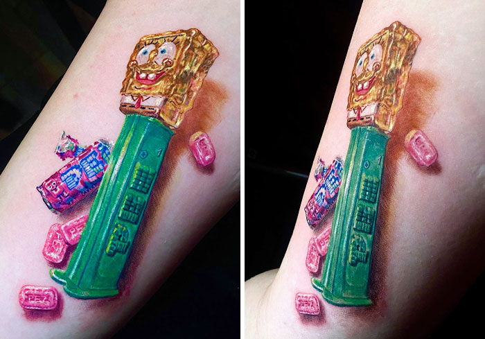 SpongeBob Candy Tattoo