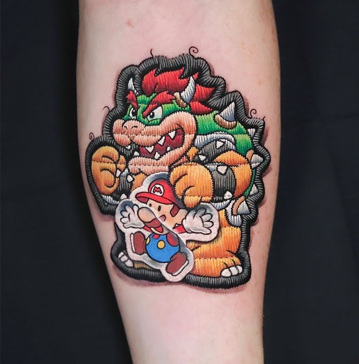 Bowser From Super Mario Tattoo