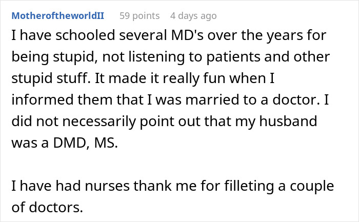 Woman Embarrasses Surgeon In Front Of Med Students For Disregarding Her Because He Knows Better Woman Embarrasses Surgeon In Front Of Med Students For Disregarding Her Because He Knows Better