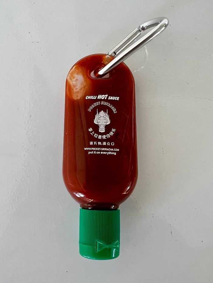 Gift The Perfect Spice Companion: Mini Sriracha Hot Sauce Bottle Keyring - A Small Token For The Big Flavour Lover!