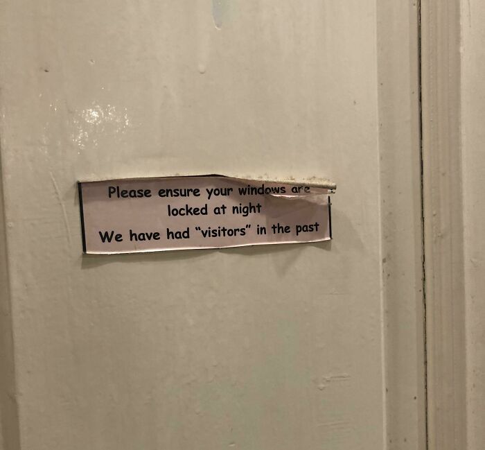 Found This On The Balcony Door In Our Hotel Room