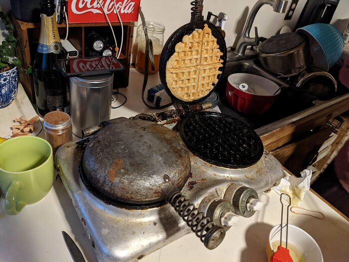 Hello My Crispy Waffles! We Have Had This Waffle Maker In The Family For As Long As We Can Remember. We Only Ever Use It On New Year's Day