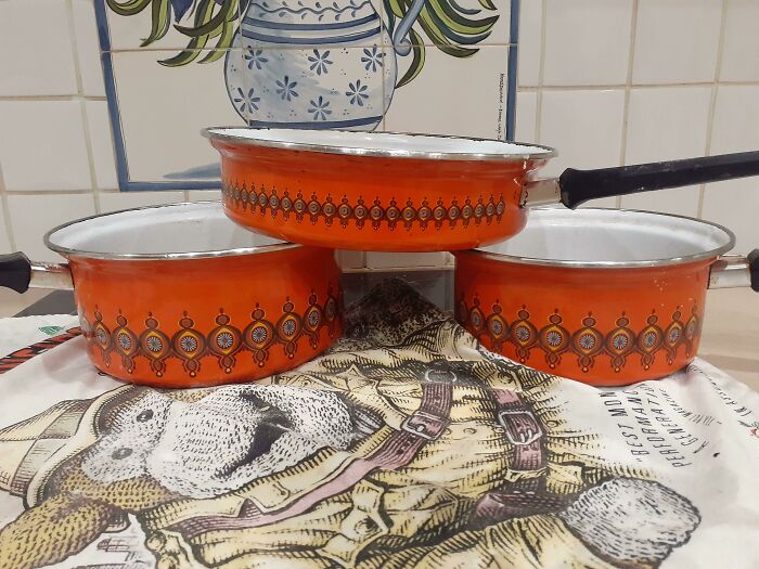 Saved These Very Retro Pots From A Scrap Metal Yard. Any Idea Who Made Them And When? Thanks!