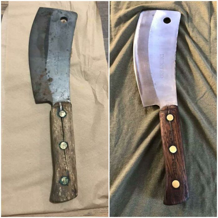 You Guys Motivated Me To Take A Stab At Restoring A Knife! Here's The Results From My First One