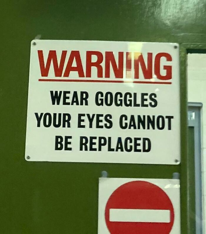 A Warning Sign In A Woodwork Shop