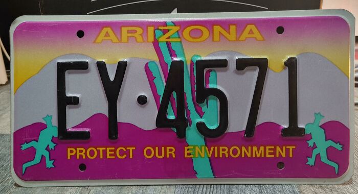 This Optional Arizona License Plate (Ca.1990), Still Available Thirty Years Later. Part Of My Own Plate Collection