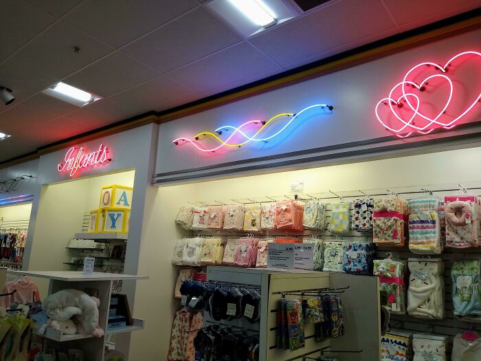 Really Pretty Neon For The Baby Section At Boscov's In Christiana, Delaware