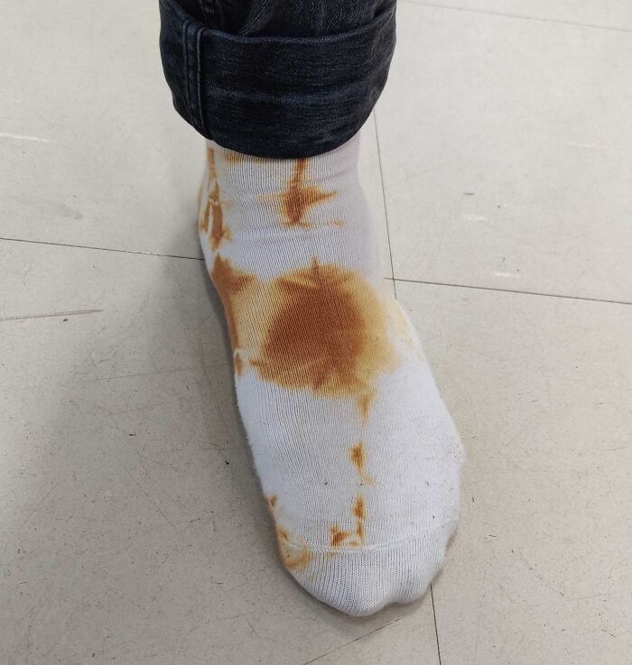 Tie-Dye Socks That Look Like Someone Used Them As A Toilet Paper