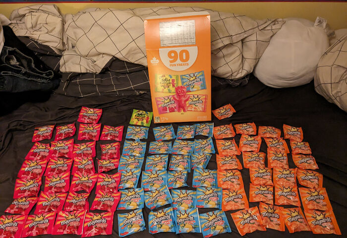 Not Only Did My Box Of "90" Treats Have Only 75 Candies, But Also Only 1 Sour Patch Kids