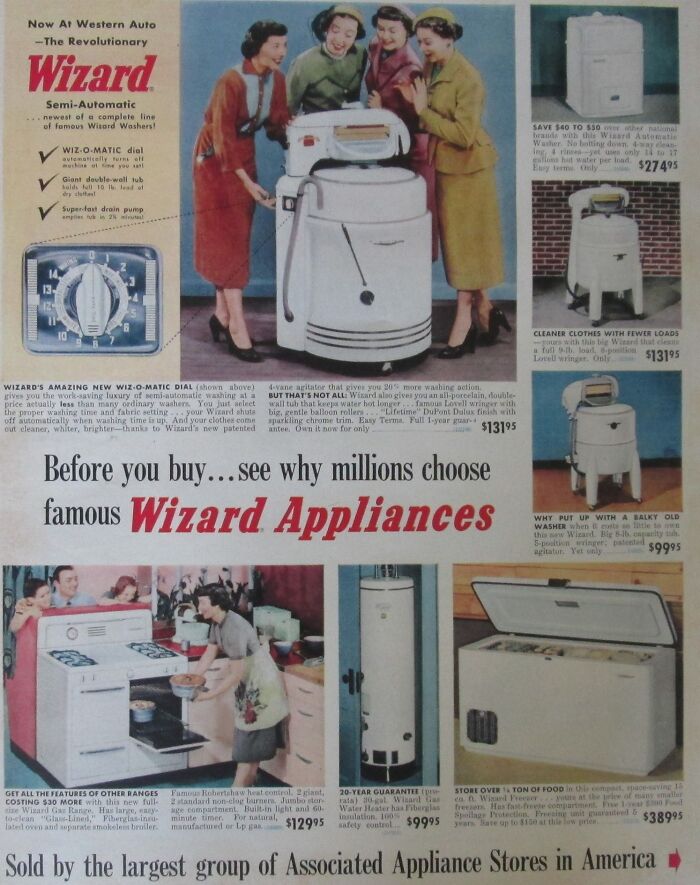 1952 Wizard Appliances From Western Auto Stores