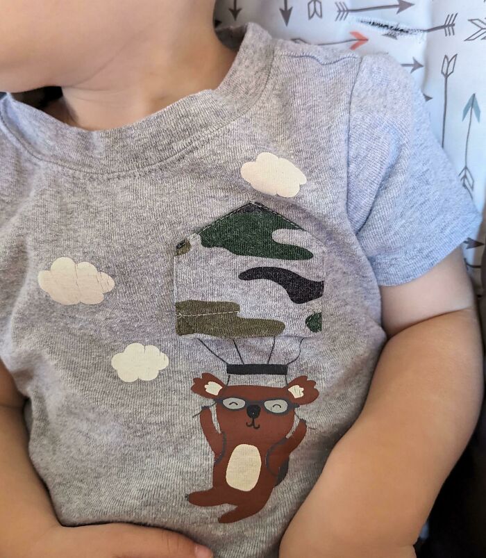My Son's Shirt Pocket Is Upside Down Because It's A Parachute