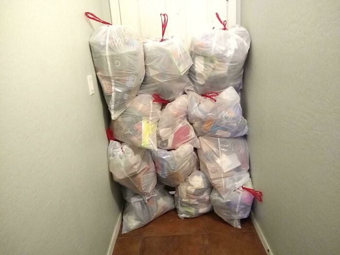 The 12 Bags Of Trash I Pulled Out Of My Depression Pit Of A Room. Please Remember To Take Care Of Yourselves You Guys
