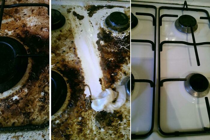 Not Cleaned The Hob For 2 Years. It Took Me 2 Hours And A Lot Of Scrubbing To Remove The Dried On Layers
