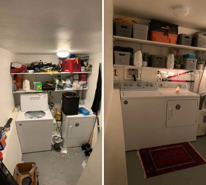 Before After Of Covid Cleaning: Laundry Room Episode