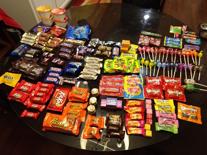 A Friend’s Daughter Organized Her Candy By Category, Size, And Color