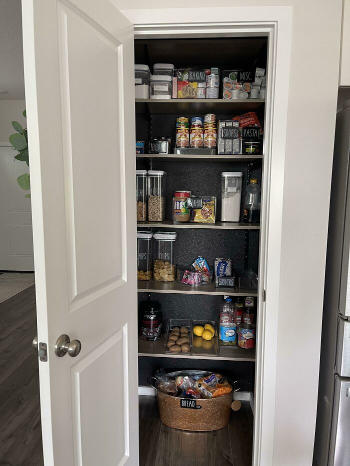 My Husband Painted Our Pantry Black & Installed Some New Shelving Im In Love