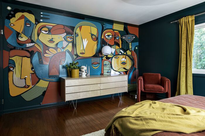A Local Artist Just Finished This Mural In Our Master Bedroom!
