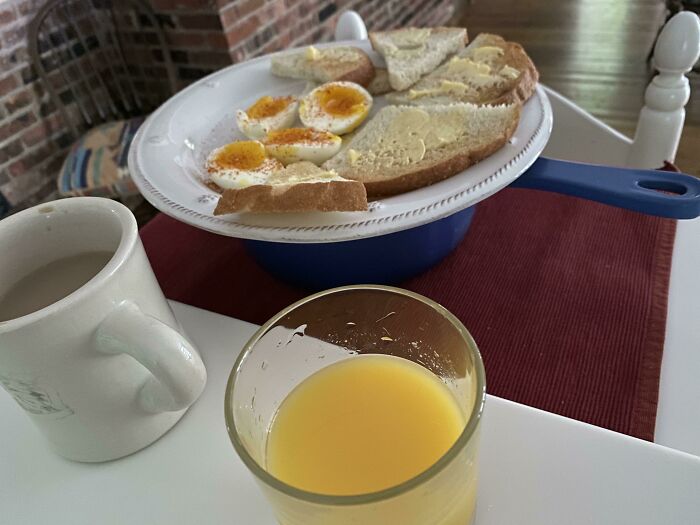 Hot Water You Boiled The Eggs In Keeps Plate Hot Through A Slow Breakfast