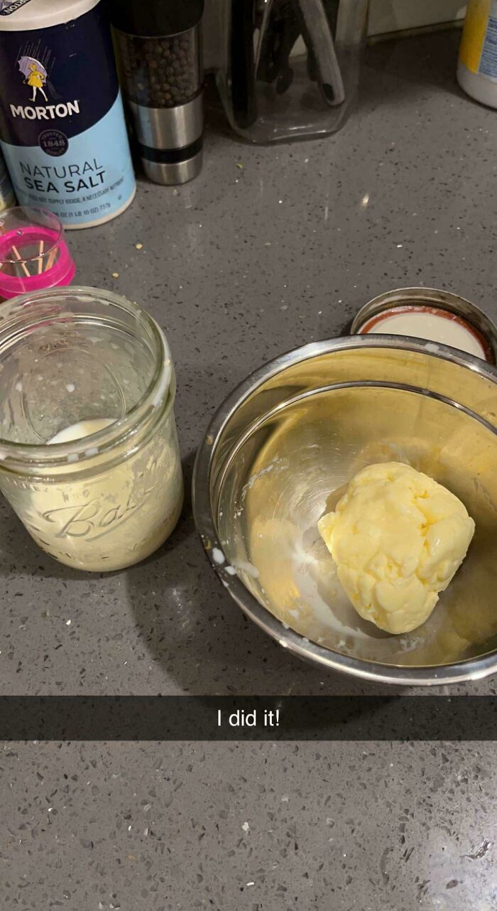 Heavy Cream About To Go Bad? Shake It In A Jar And Make Butter (And Some Bonus Buttermilk.) Don’t Forget The Flaky Salt!