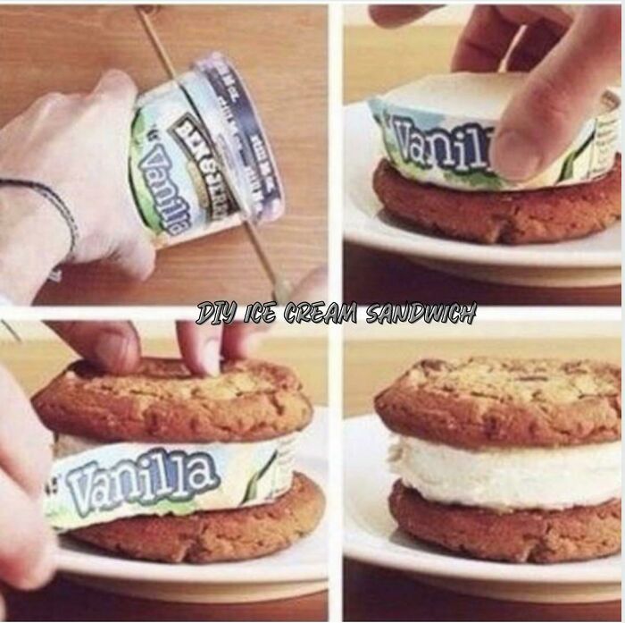 For Those Days When You Crave A Old Fashion Ice Cream Sandwich. Take Your Favorite Cookies And Do This. Yummy!