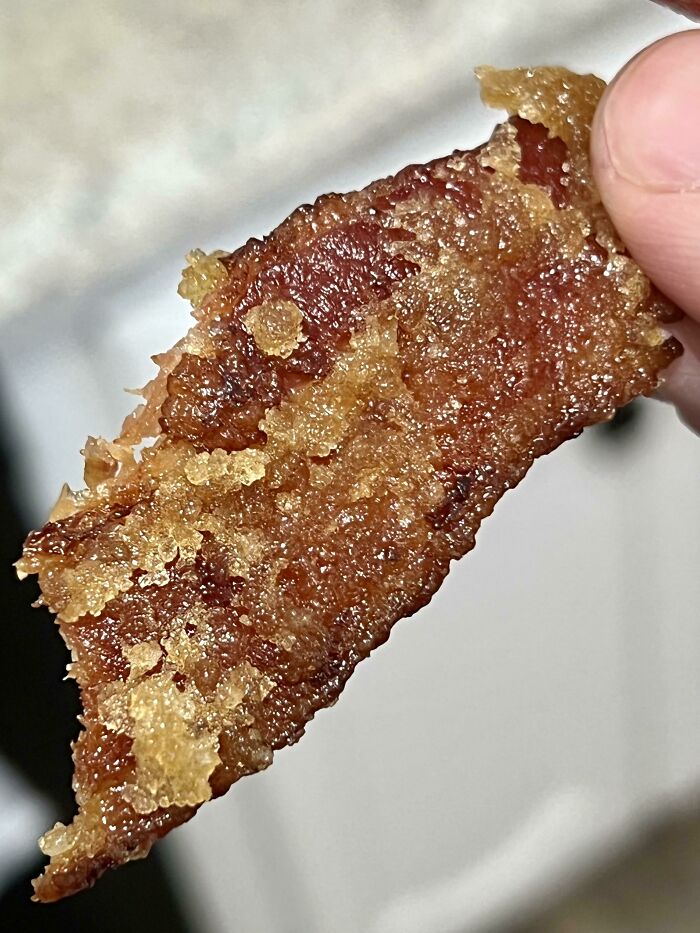 Brown Sugar On Bacon And Put Into The Air Fryer. Easy Candied Bacon