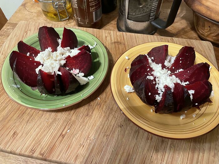 Easiest Dish - Slow Roasted Beets With Honey Goat Cheese And Balsamic Vinegar
